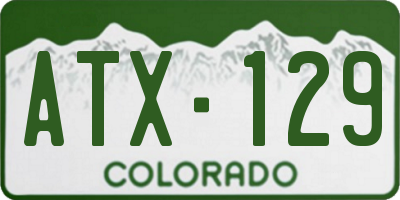 CO license plate ATX129