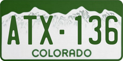 CO license plate ATX136