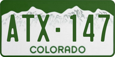 CO license plate ATX147