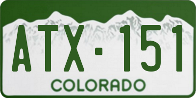 CO license plate ATX151