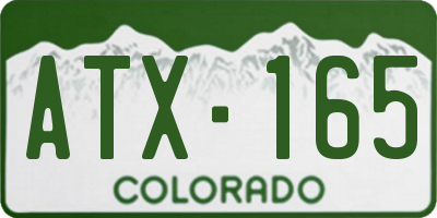 CO license plate ATX165