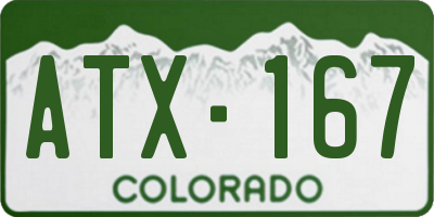 CO license plate ATX167