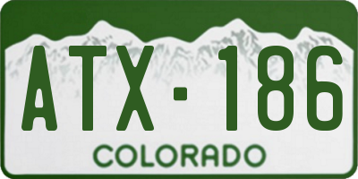 CO license plate ATX186