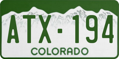 CO license plate ATX194
