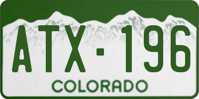 CO license plate ATX196