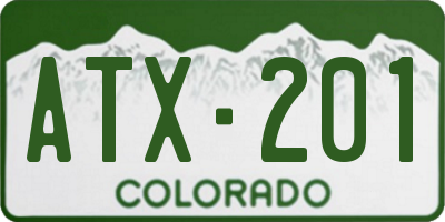 CO license plate ATX201