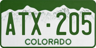 CO license plate ATX205