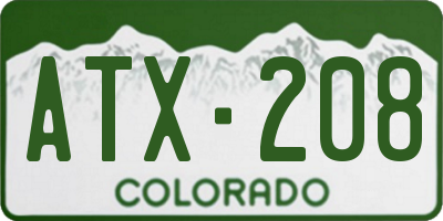 CO license plate ATX208