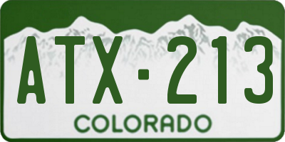 CO license plate ATX213