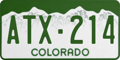 CO license plate ATX214