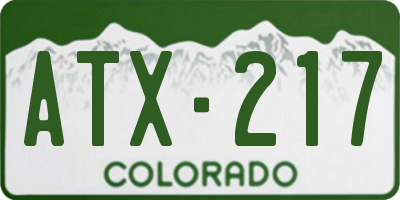 CO license plate ATX217