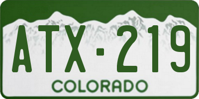 CO license plate ATX219