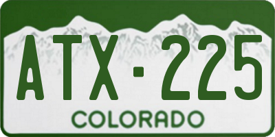 CO license plate ATX225