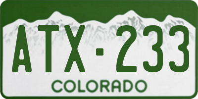 CO license plate ATX233