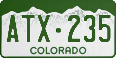 CO license plate ATX235