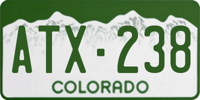 CO license plate ATX238