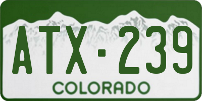 CO license plate ATX239