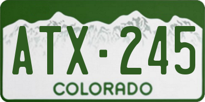 CO license plate ATX245