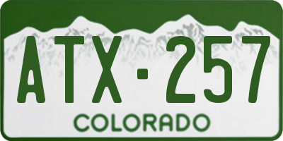 CO license plate ATX257