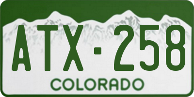 CO license plate ATX258