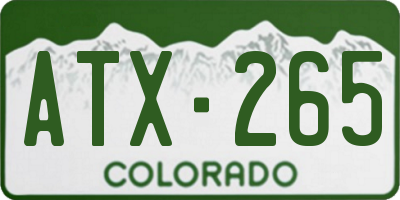 CO license plate ATX265