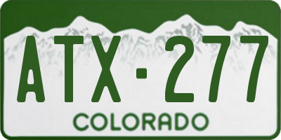 CO license plate ATX277