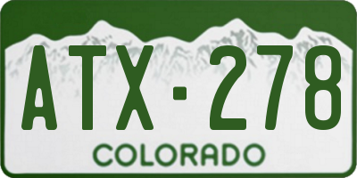 CO license plate ATX278