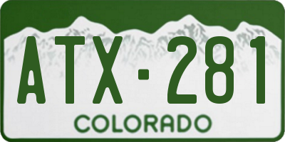 CO license plate ATX281