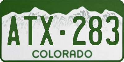 CO license plate ATX283