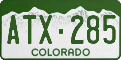 CO license plate ATX285