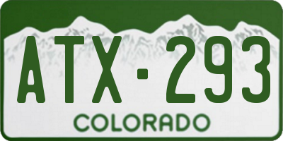 CO license plate ATX293