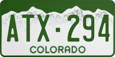 CO license plate ATX294