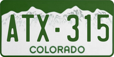 CO license plate ATX315
