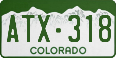 CO license plate ATX318
