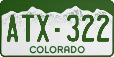 CO license plate ATX322