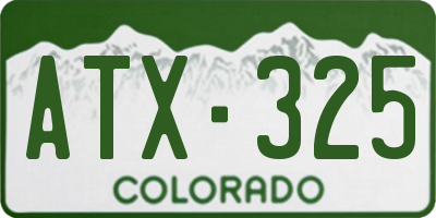 CO license plate ATX325