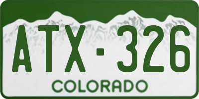 CO license plate ATX326