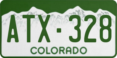 CO license plate ATX328
