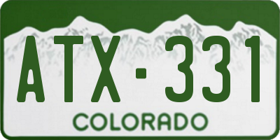 CO license plate ATX331