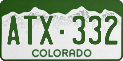 CO license plate ATX332