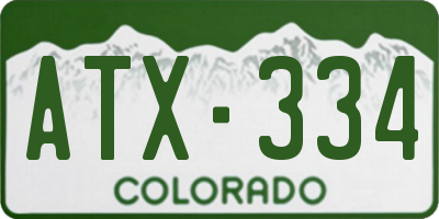 CO license plate ATX334