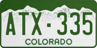 CO license plate ATX335