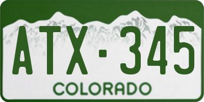 CO license plate ATX345