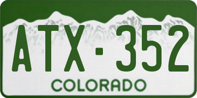 CO license plate ATX352