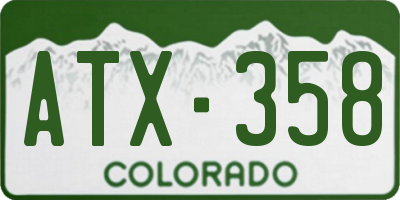 CO license plate ATX358
