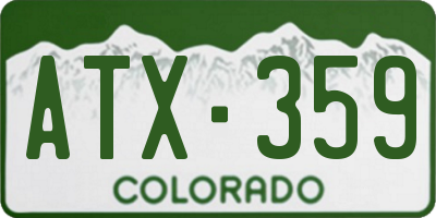 CO license plate ATX359