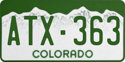 CO license plate ATX363