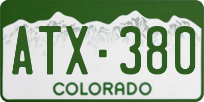 CO license plate ATX380