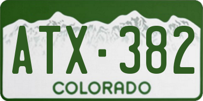 CO license plate ATX382