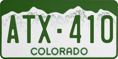 CO license plate ATX410